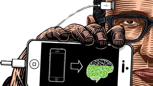 Phone/Brain illustration
